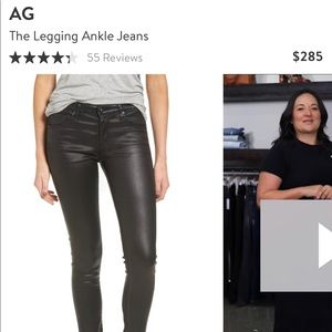 AG “the legging ankle jeans” in leatherette black